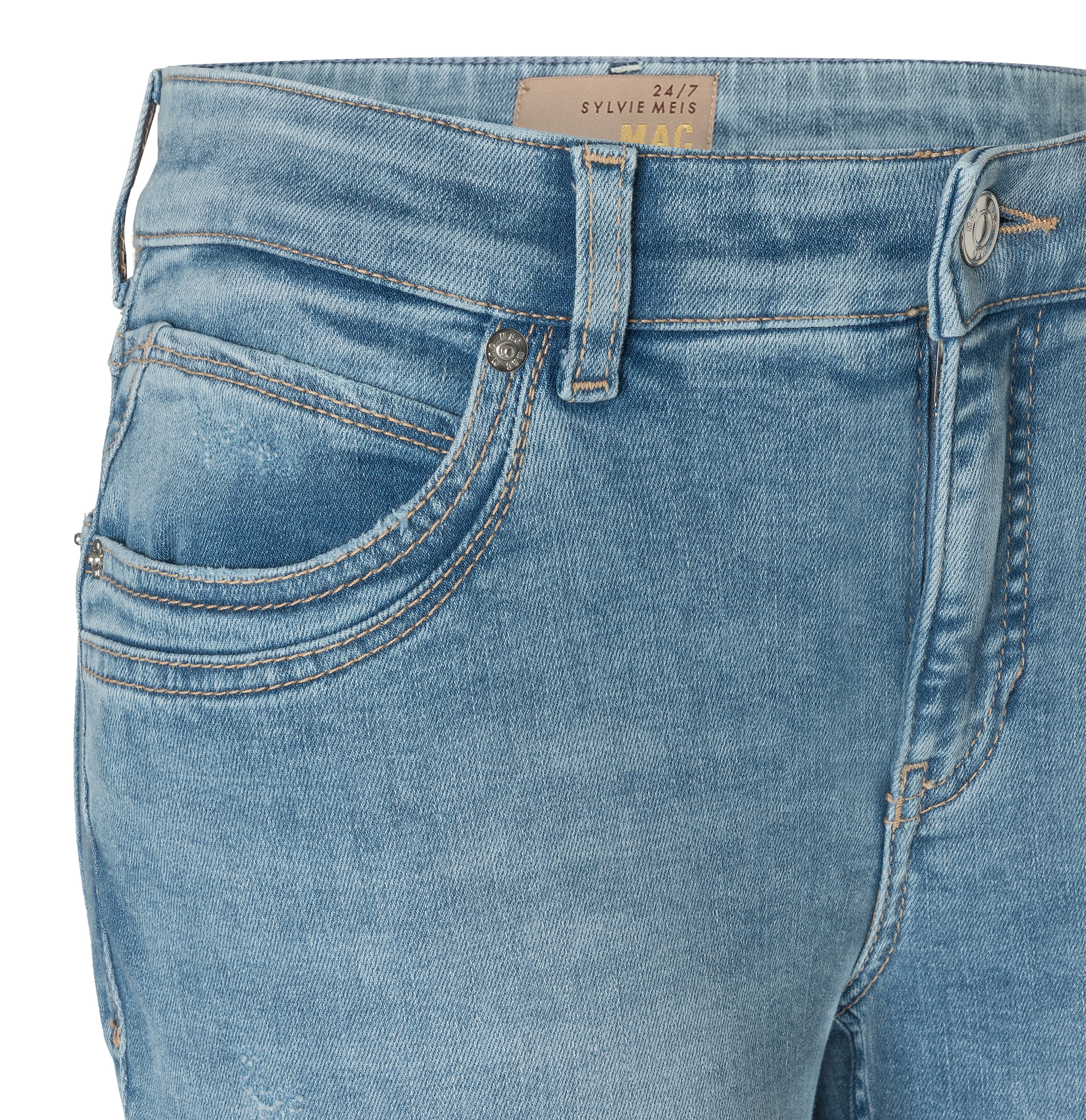 MAC MEL Five Pocket Jeans - Sunwashed Sky Blue - 2620-90-0389L-D285 von MAC