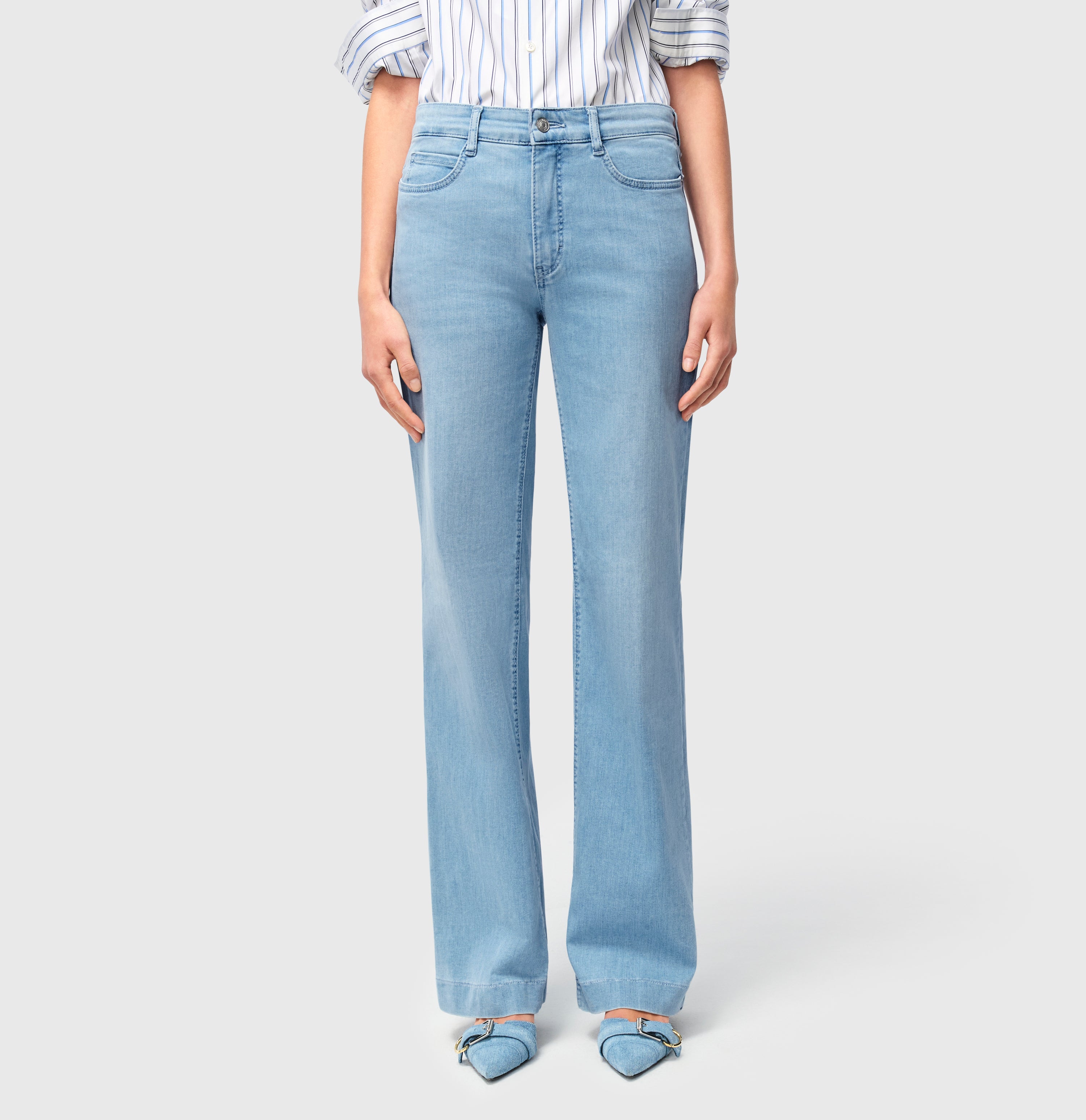 MAC Wide Jeans - Skyfoam Light Blue - 5228-90-0387L-D296 von MAC