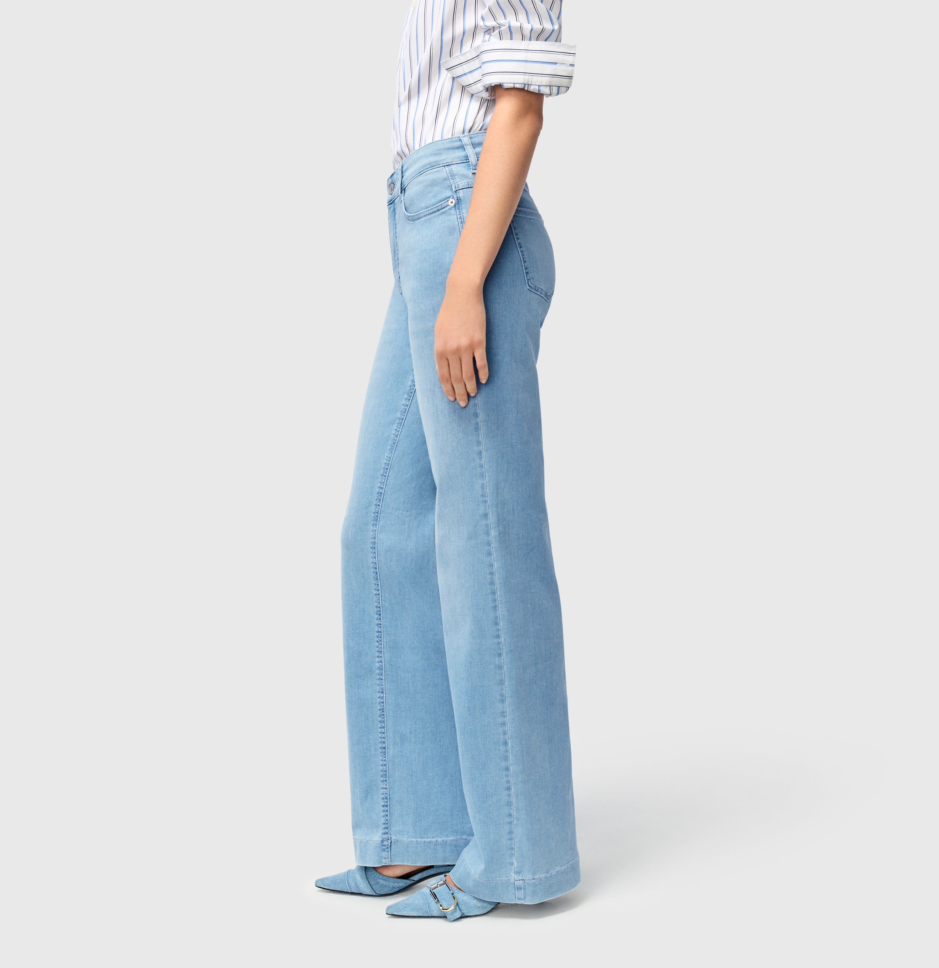 MAC Wide Jeans - Skyfoam Light Blue - 5228-90-0387L-D296 von MAC