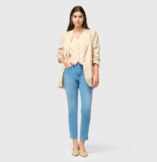 MAC DREAM CHIC Cropped Jeans - Lake Breeze Blue - 5471-90-0355L-D451