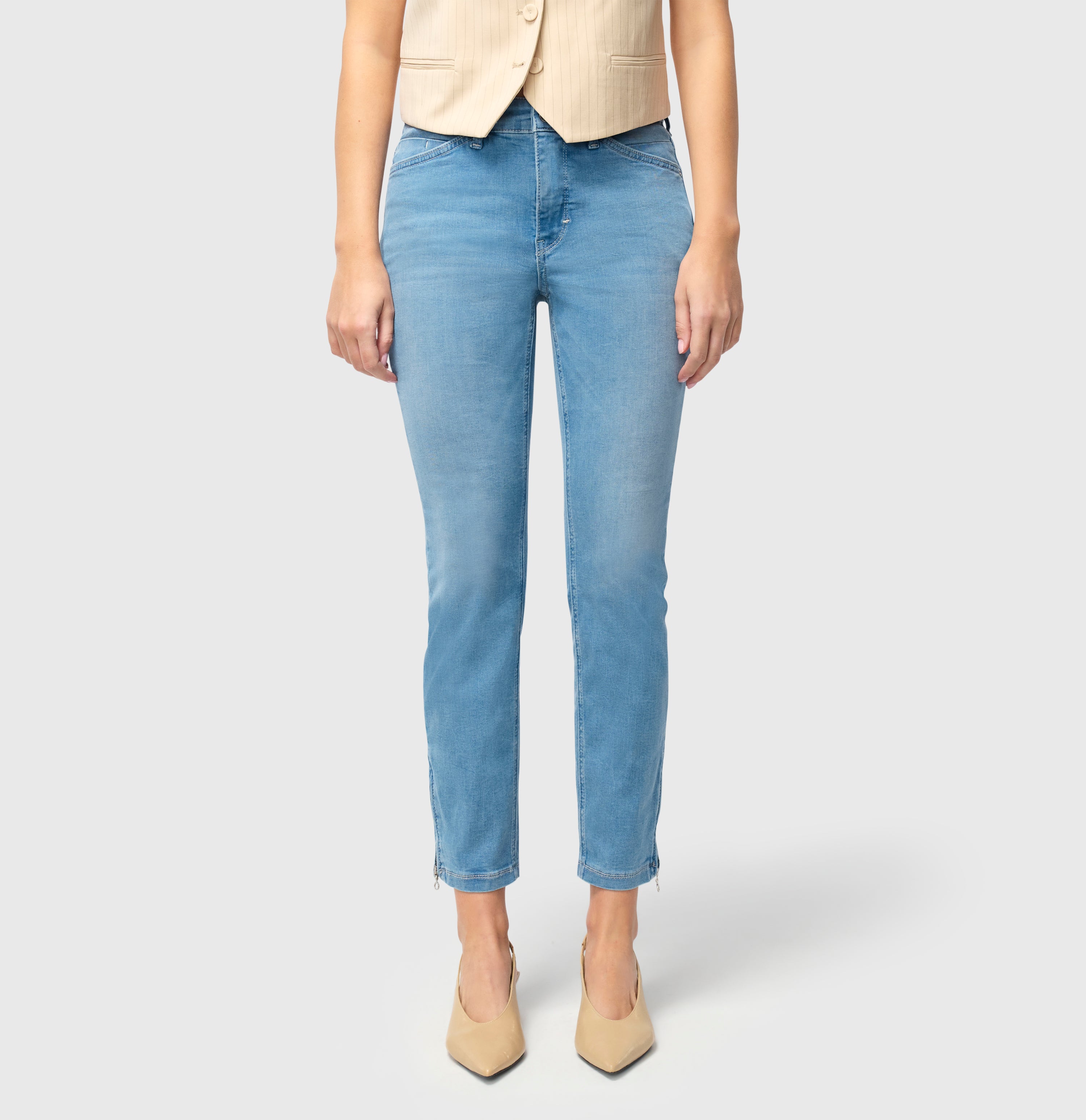 MAC DREAM CHIC Cropped Jeans - Lake Breeze Blue - 5471-90-0355L-D451 von MAC