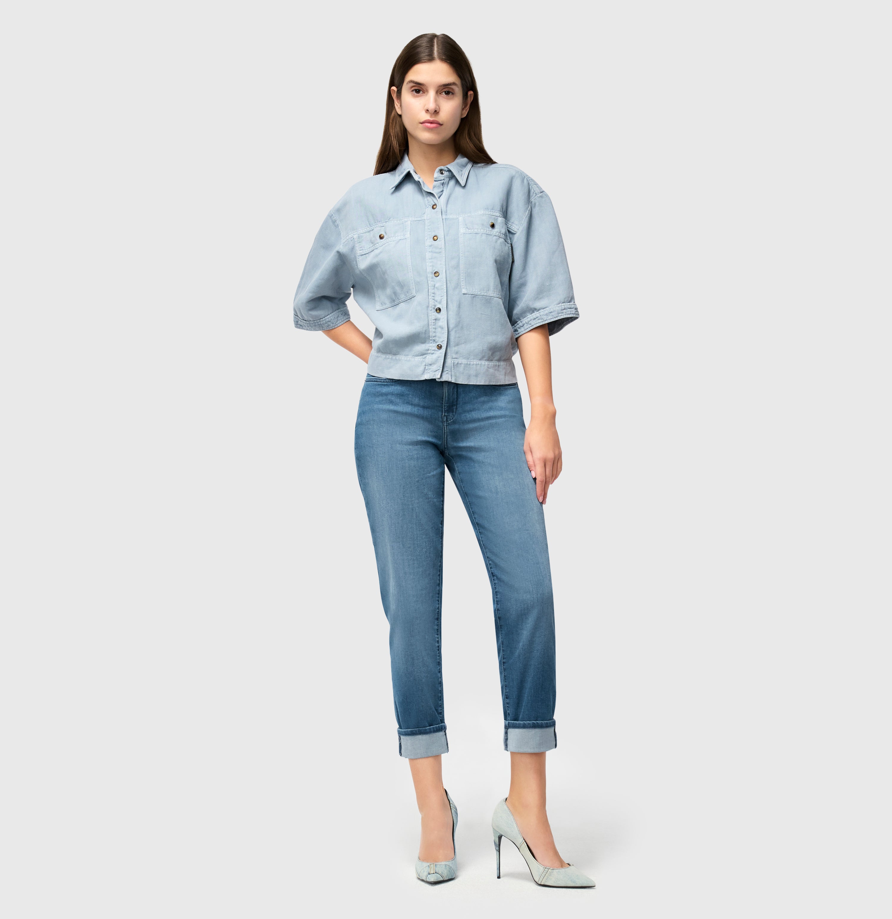 MAC CAROL Boyfriend Jeans - Seaside Drift Blue - 3197-90-0391L-D549 von MAC