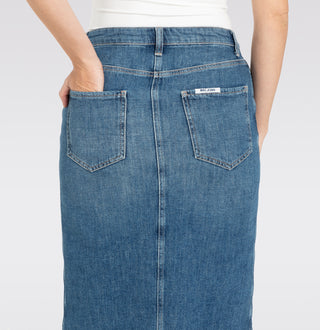 MAC Röcke denim night wash midi skirt - Indigo Drift - 9103-90-0377-D617