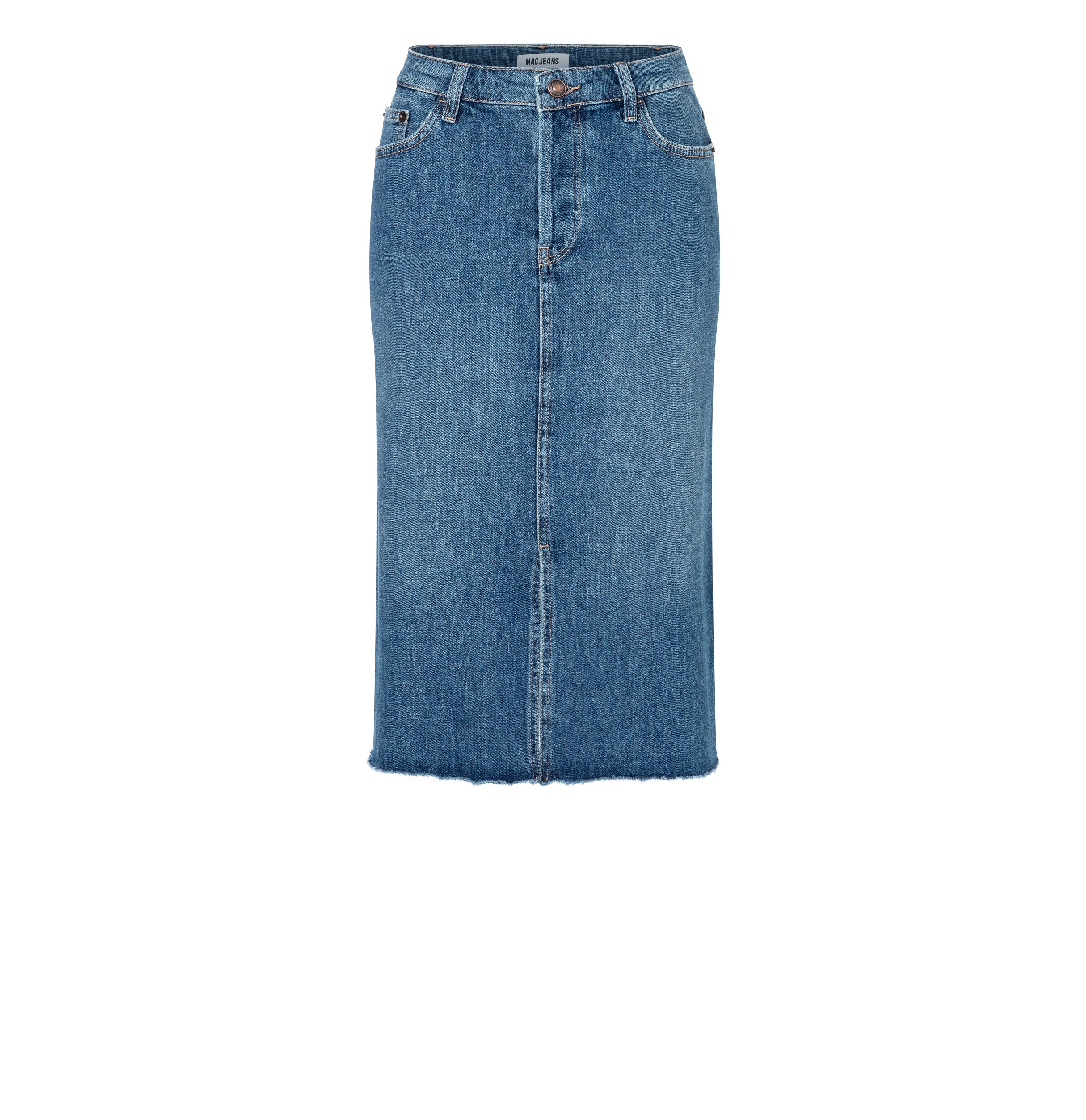 MAC Röcke denim night wash midi skirt - Indigo Drift - 9103-90-0377-D617