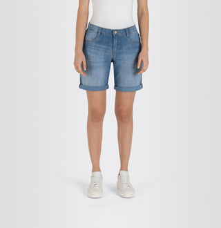 MAC SHORTY authentic use wash  - Washed Denim Horizon - 2387-90-0346-D250