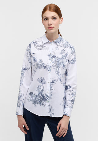 ETERNA REGULAR FIT Langarm Bluse - Porcelain Orchard - 7992-19-D935