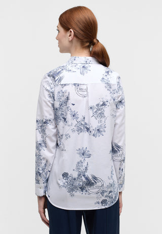 ETERNA REGULAR FIT Langarm Bluse - Porcelain Orchard - 7992-19-D935