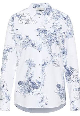 ETERNA REGULAR FIT Langarm Bluse - Porcelain Orchard - 7992-19-D935
