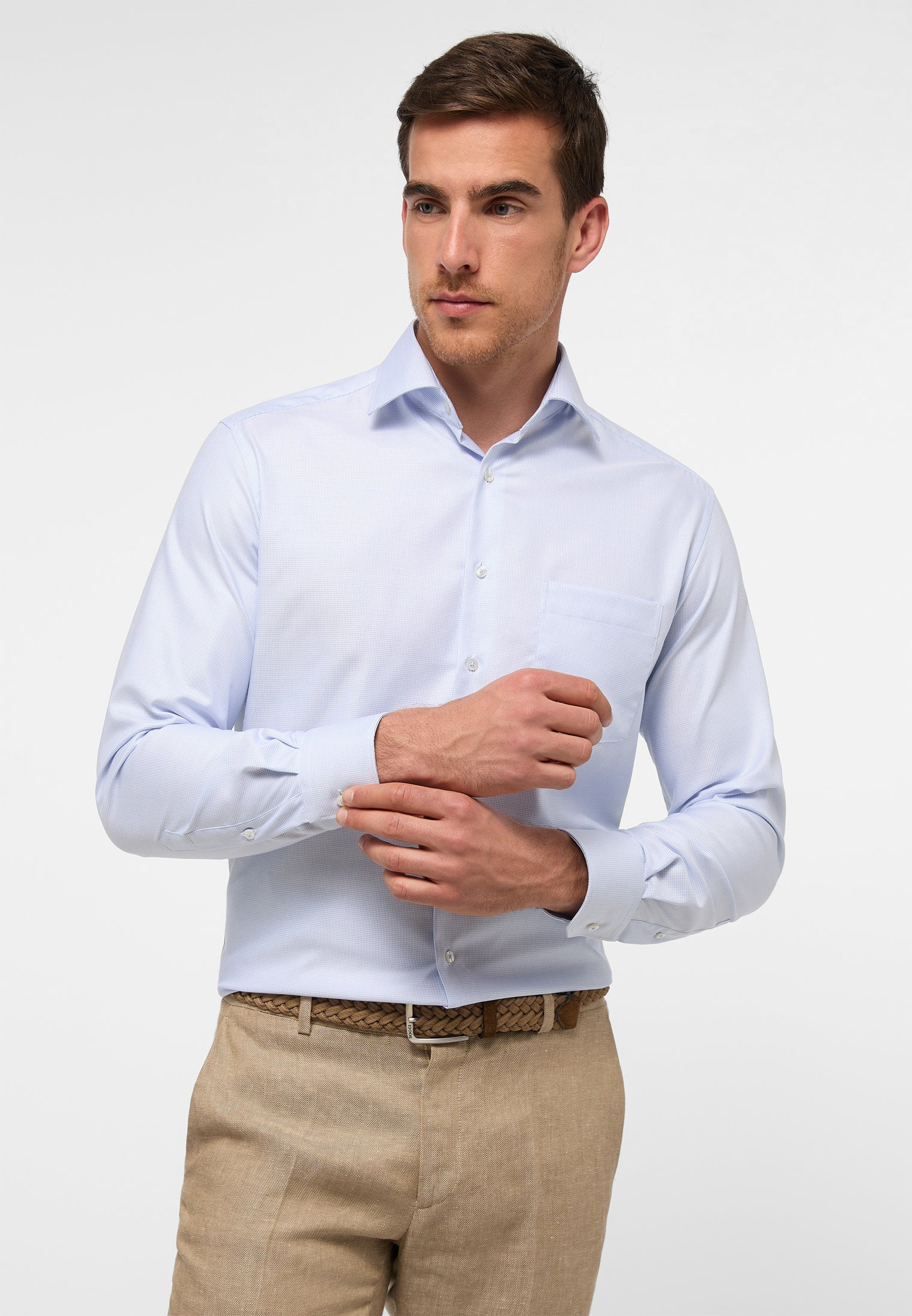 ETERNA MODERN FIT Langarm Hemd - Ice Mist Blue - 3116-12-X169 von Eterna