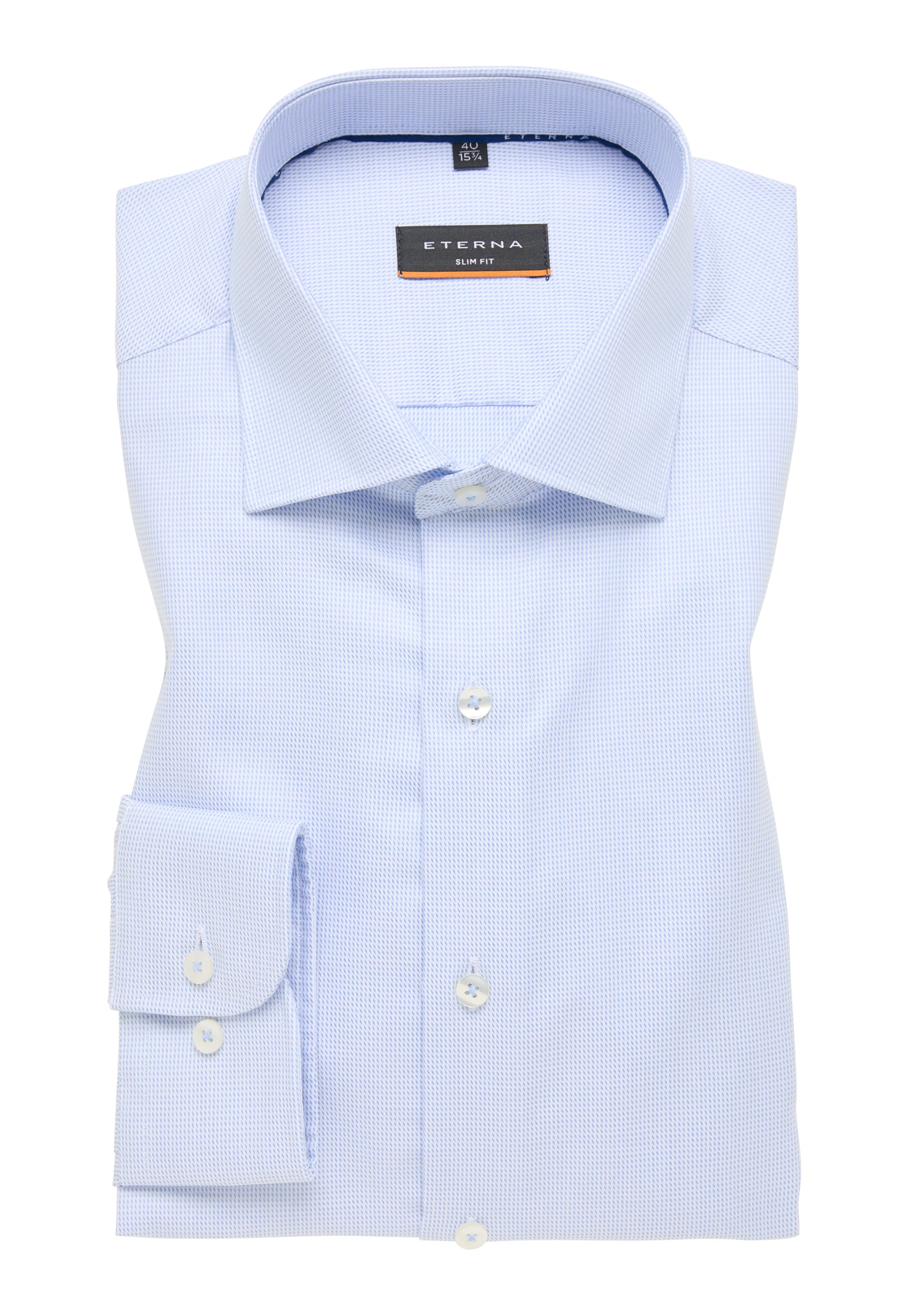 ETERNA SLIM FIT Langarm Hemd - Frosty Skylight Blue - 3116-12-F159 von Eterna