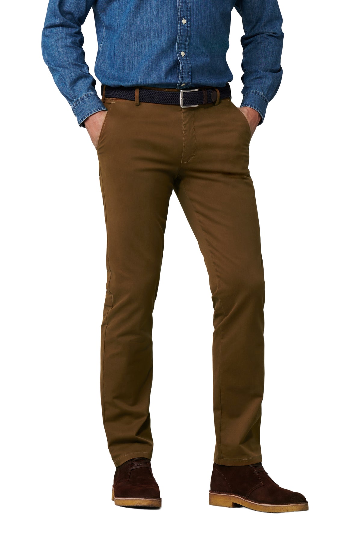 MEYER HOSEN Roma Farbecht Chino - Olive Bronzewood - Roma 9-316-43
