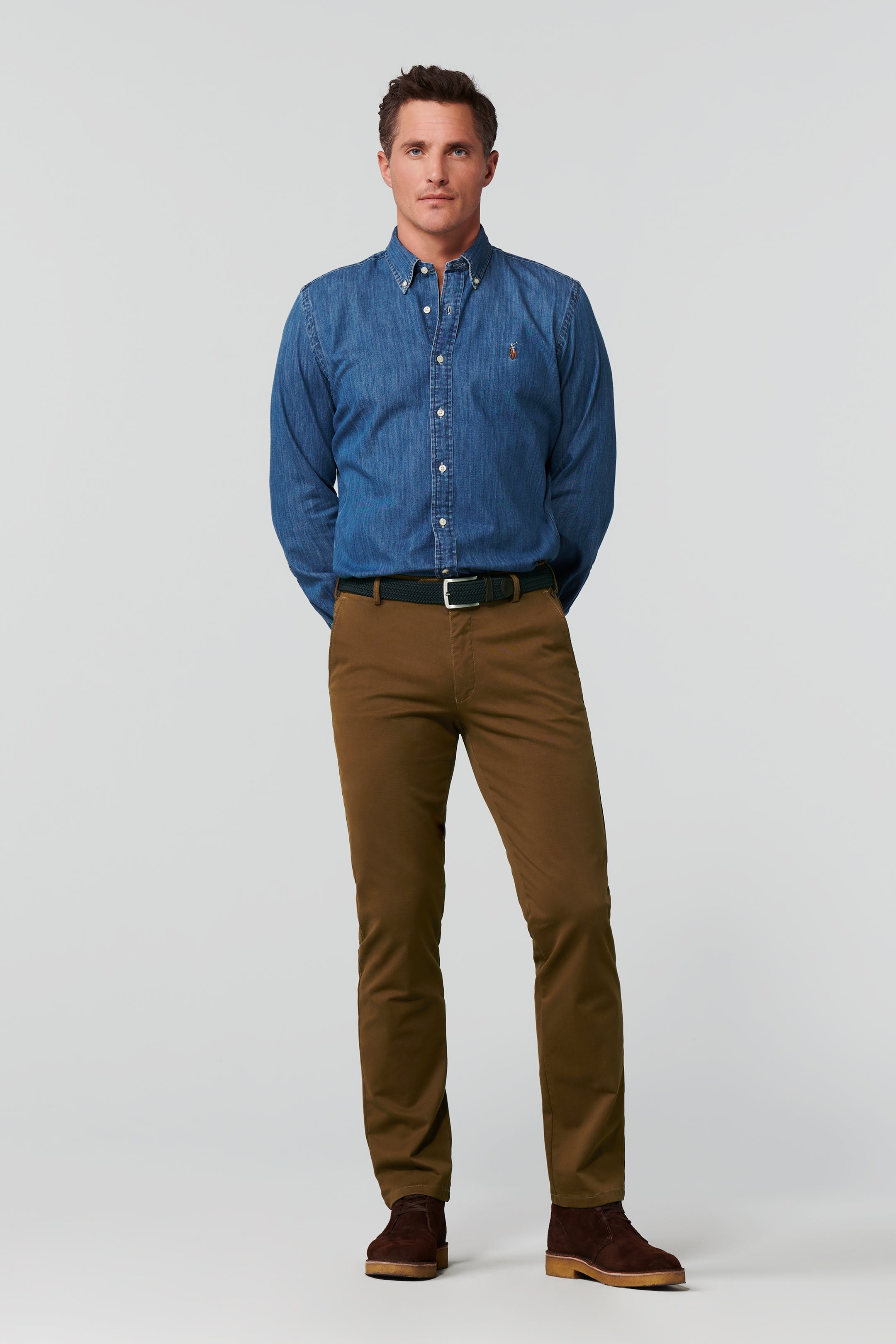 MEYER HOSEN Roma Farbecht Chino - Olive Bronzewood - Roma 9-316-43