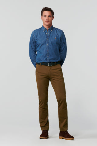 MEYER HOSEN Roma Farbecht Chino - Olive Bronzewood - Roma 9-316-43