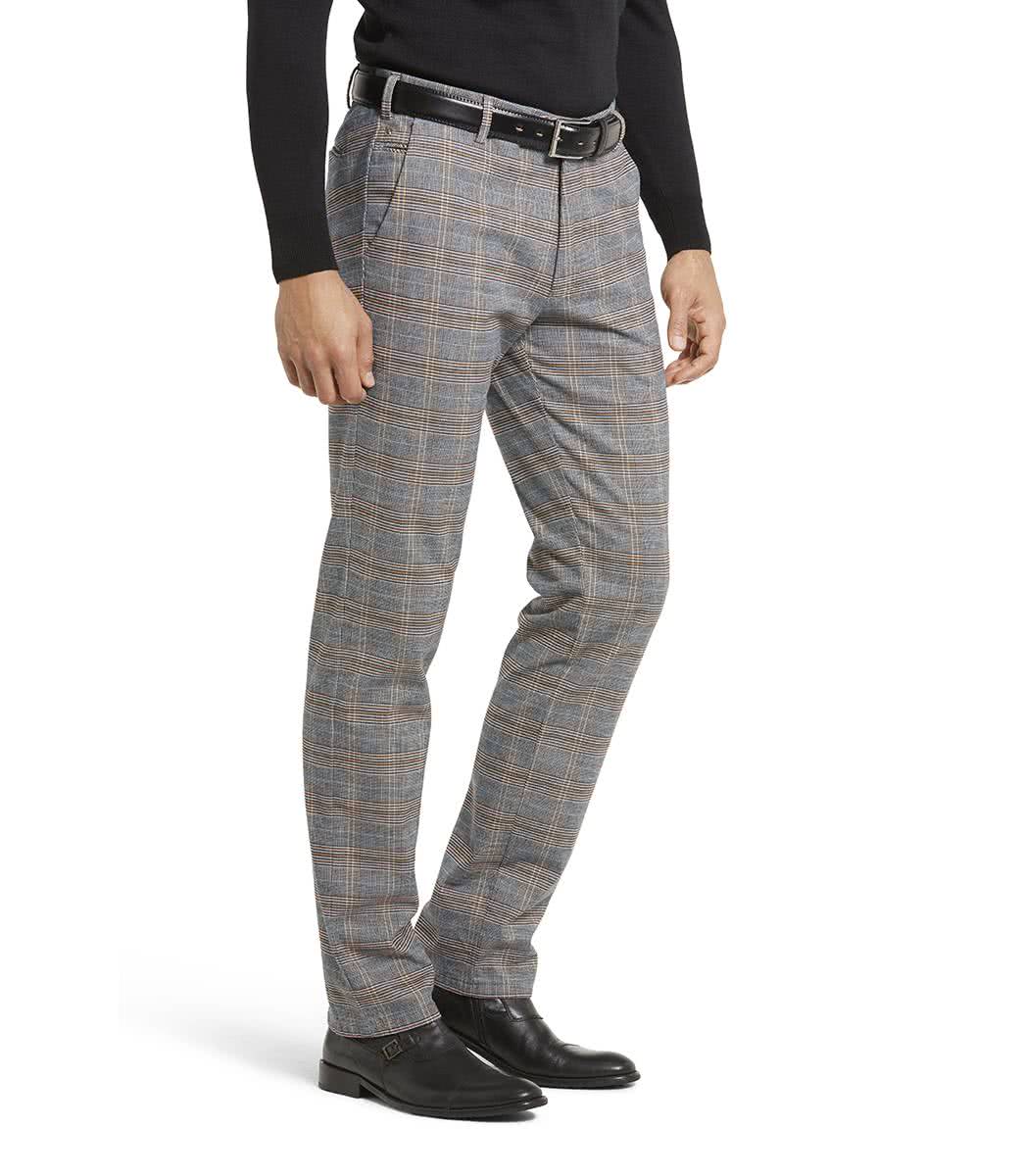 MEYER HOSEN Bonn Chino - Driftwood Check Navy - Bonn 2-8568-34