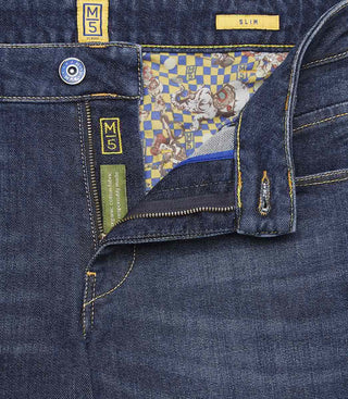 MEYER HOSEN M5 Slim dark indigo stone used 9-6242-17 Denim - Midnight Stone Blue - M5 Slim 9-6242-17
