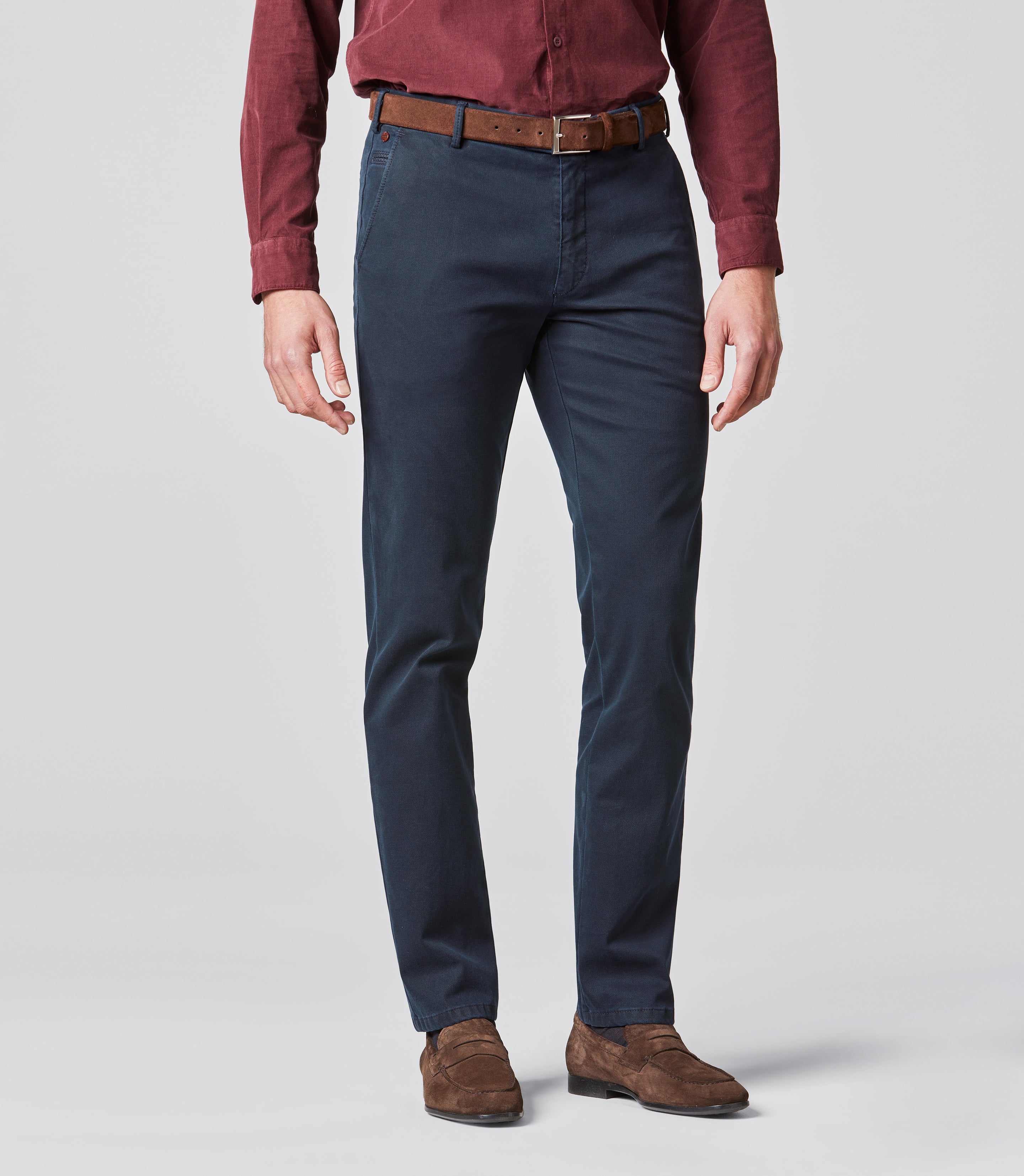 MEYER HOSEN Bonn Modern Cotele Chino - Midnight Navy Mist - Bonn 2-5567-18
