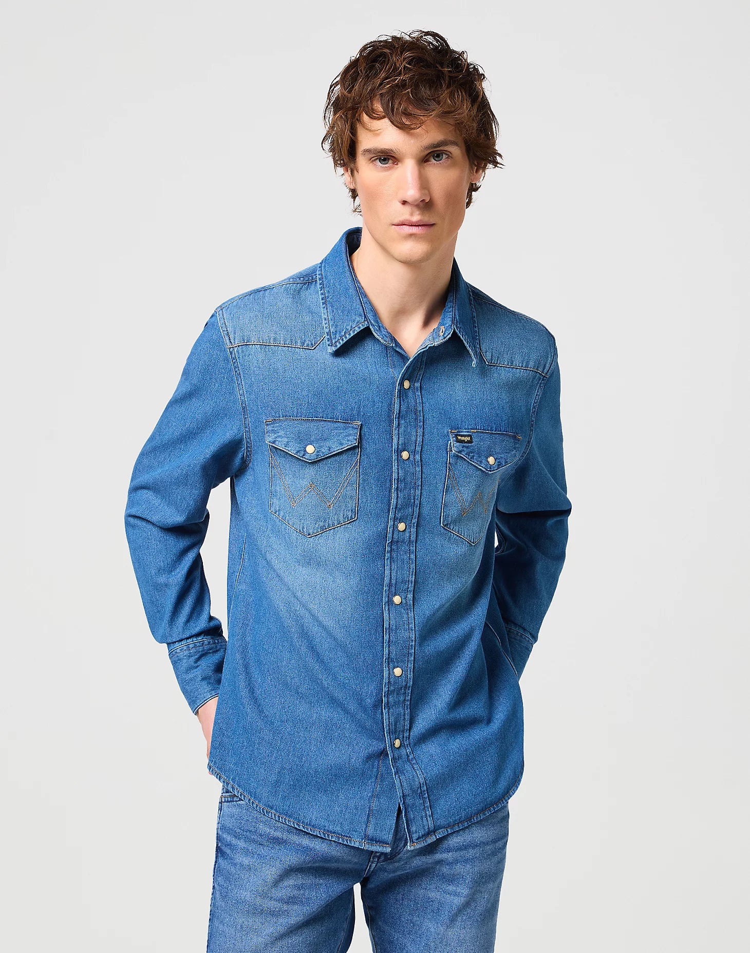 WRANGLER 27MW WESTERN SHIRT Jeanshemd - Ocean Washed Sky - 112341913