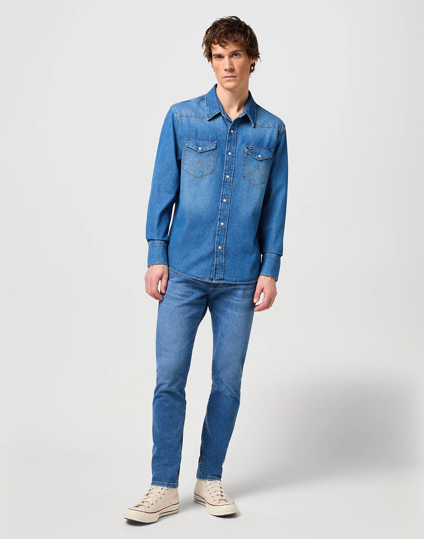 WRANGLER 27MW WESTERN SHIRT Jeanshemd - Ocean Washed Sky - 112341913