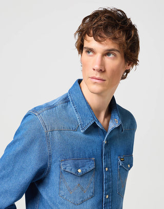 WRANGLER 27MW WESTERN SHIRT Jeanshemd - Ocean Washed Sky - 112341913