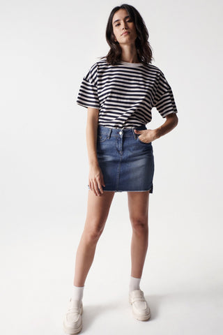 SALSA JEANS MINIROCK PUSH UP - Denim Horizon - 125654.8502
