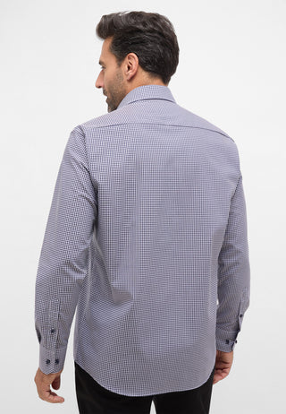 ETERNA COMFORT FIT Langarm Hemd - Midnight Gingham Blue - 8913-16-E146