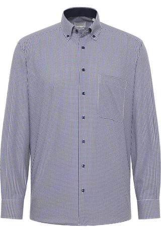 ETERNA COMFORT FIT Langarm Hemd - Midnight Gingham Blue - 8913-16-E146