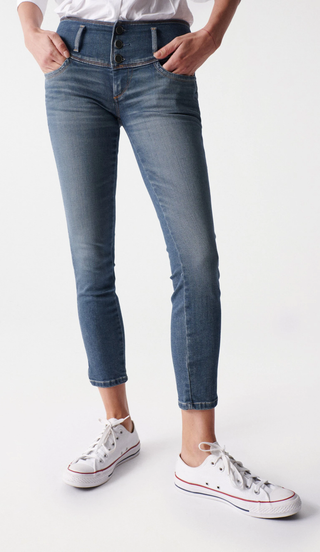 SALSA Mystery Push Up Skinny Crop - Harbor Mist Denim - 126612.8506