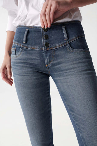 SALSA Mystery Push Up Skinny Crop - Harbor Mist Denim - 126612.8506