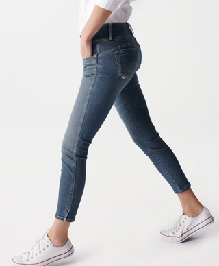 SALSA Mystery Push Up Skinny Crop - Harbor Mist Denim - 126612.8506