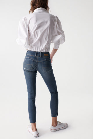 SALSA Mystery Push Up Skinny Crop - Harbor Mist Denim - 126612.8506