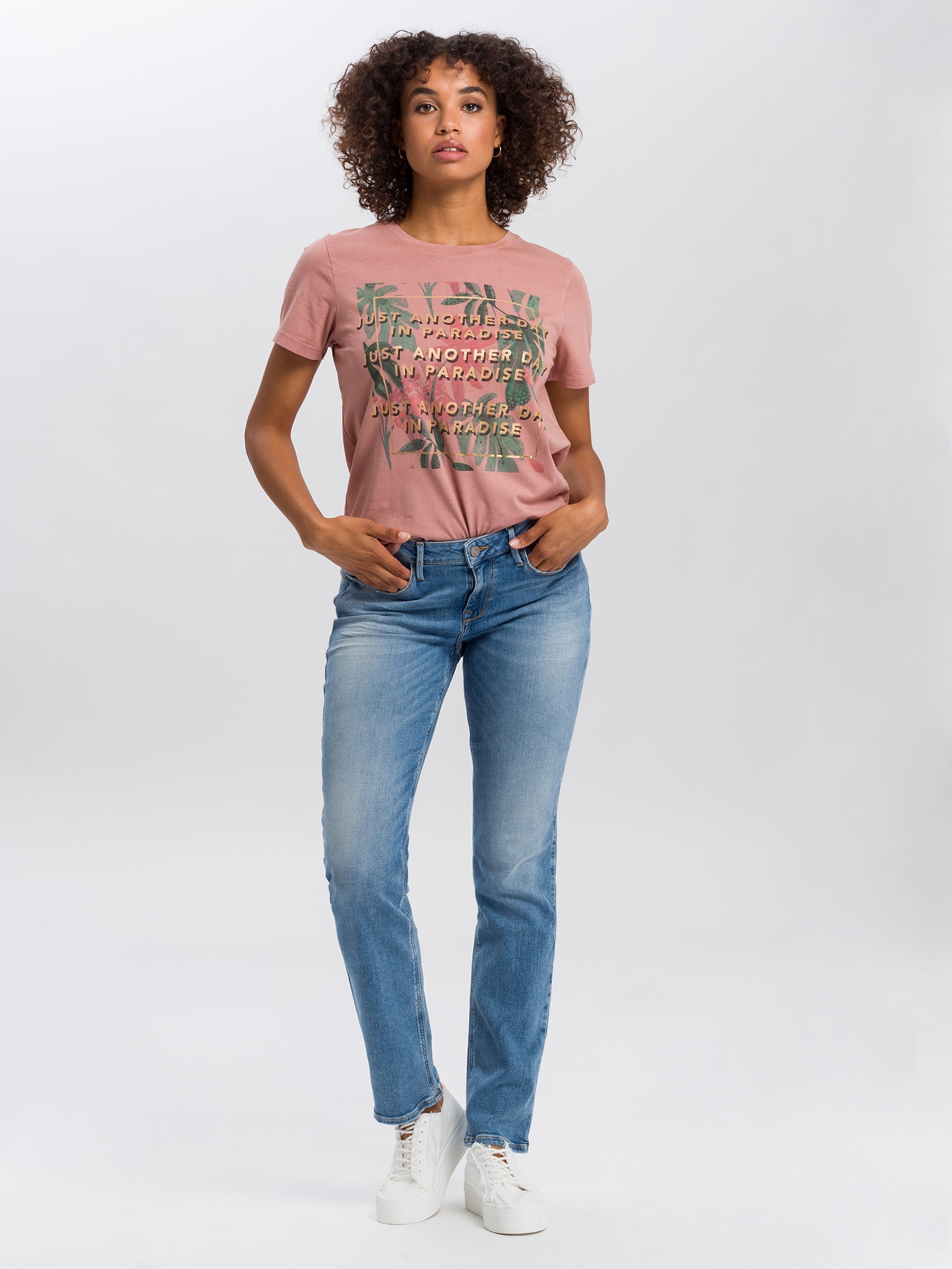 CROSS JEANS Rose Five Pocket - Ocean Mist Blue - N487-066 von Cross Jeans