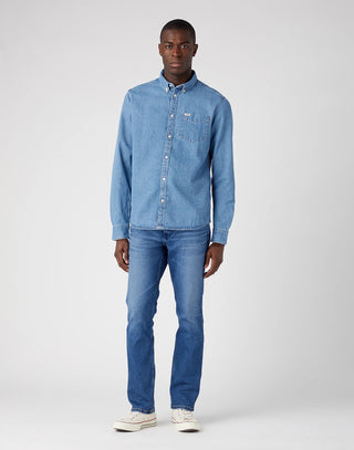 WRANGLER GREENSBORO Straight - Ocean Worn Blue - 112341414