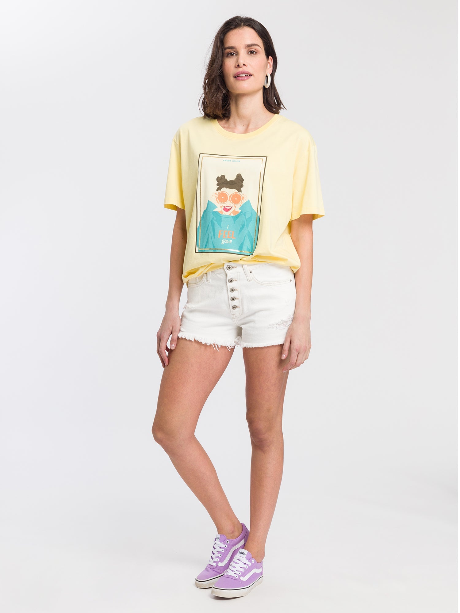 CROSS JEANS Shorts - Cotton Breeze White - A611-013 von Cross Jeans