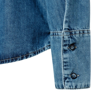 MAC OVER SHIRT mid blue heritage wash - Storm Harbor Blue - 0121-90-0242-D609