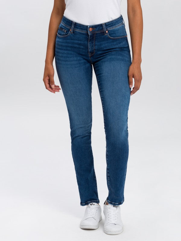 CROSS JEANS Anya Slim Jeans - Deep Indigo Wash - P489-175
