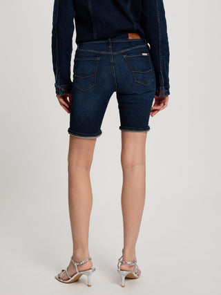 CROSS JEANS ANYA SHORT - Midnight Indigo Denim - P528-014