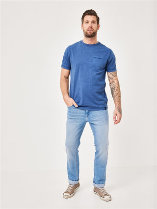 PADDOCKS Ospig T-Shirt Kurzarm Shirt Rundhals - Ocean Slate Melange - 38016 7043.0800
