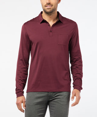 PIERRE CARDIN Poloshirt Langarm - Burgundy Velvet Sky - 53704 92317.8104