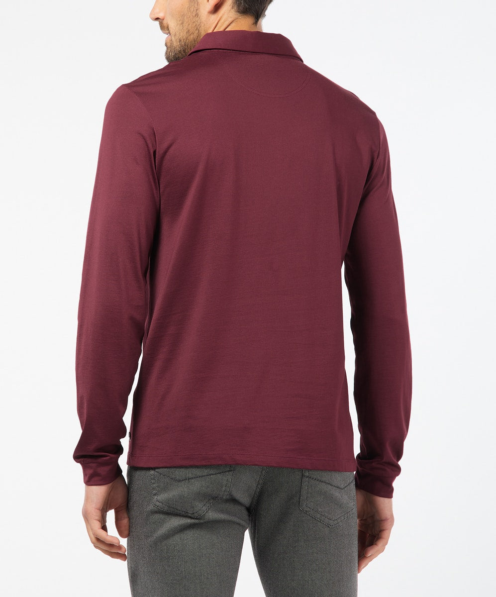 PIERRE CARDIN Poloshirt Langarm - Burgundy Velvet Sky - 53704 92317.8104 von Pierre Cardin