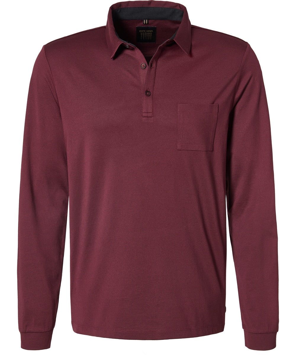 PIERRE CARDIN Poloshirt Langarm - Burgundy Velvet Sky - 53704 92317.8104