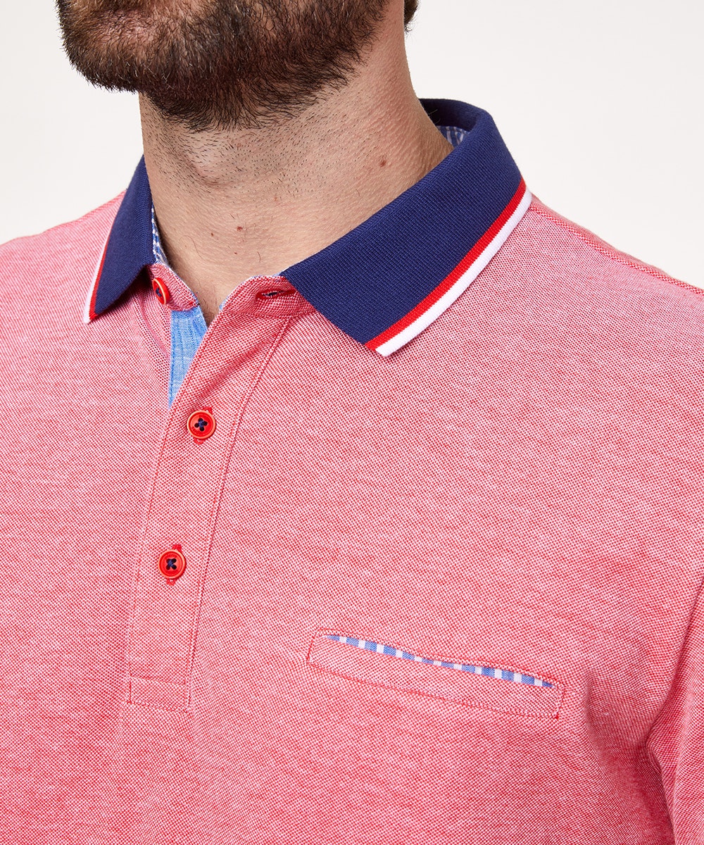 PIERRE CARDIN Poloshirt Bicolor - Blush Coral Red - 52124 1226.5080 von Pierre Cardin