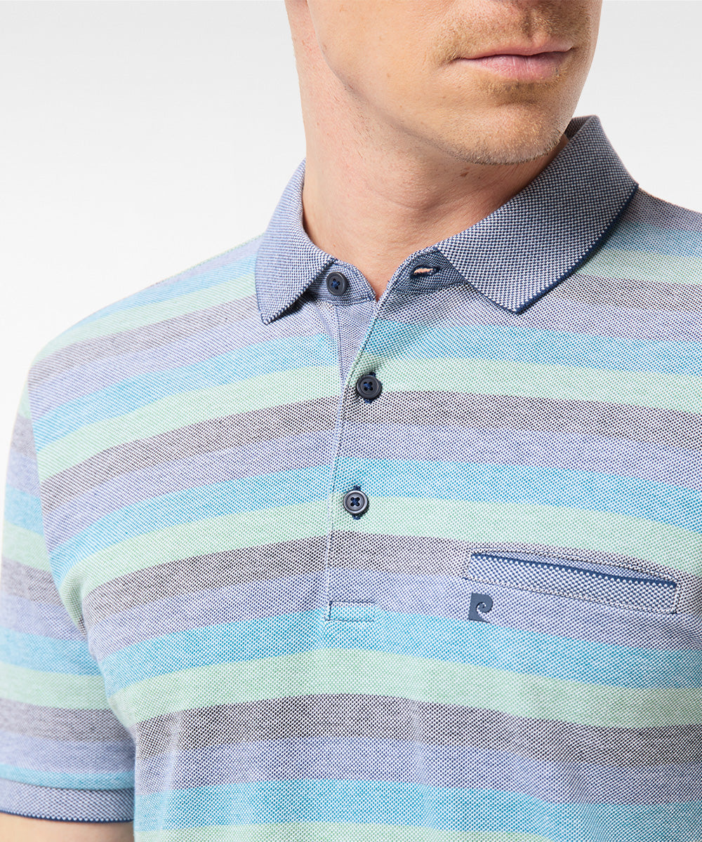 PIERRE CARDIN Poloshirt Kentkragen Poloshirt - Glacier Breeze Stripe - 52384 11256.3100 von Pierre Cardin