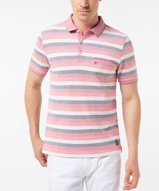 PIERRE CARDIN Poloshirt Kentkragen - Peach Stripe Sunset - 52384 11256.5059
