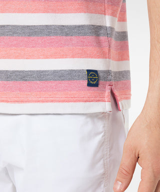 PIERRE CARDIN Poloshirt Kentkragen - Peach Stripe Sunset - 52384 11256.5059