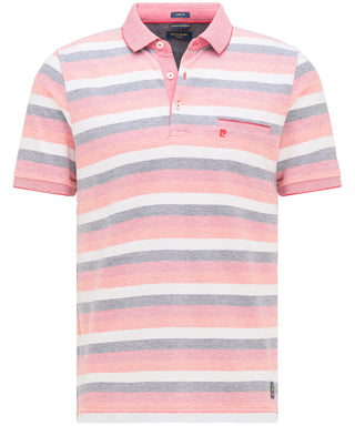 PIERRE CARDIN Poloshirt Kentkragen - Peach Stripe Sunset - 52384 11256.5059