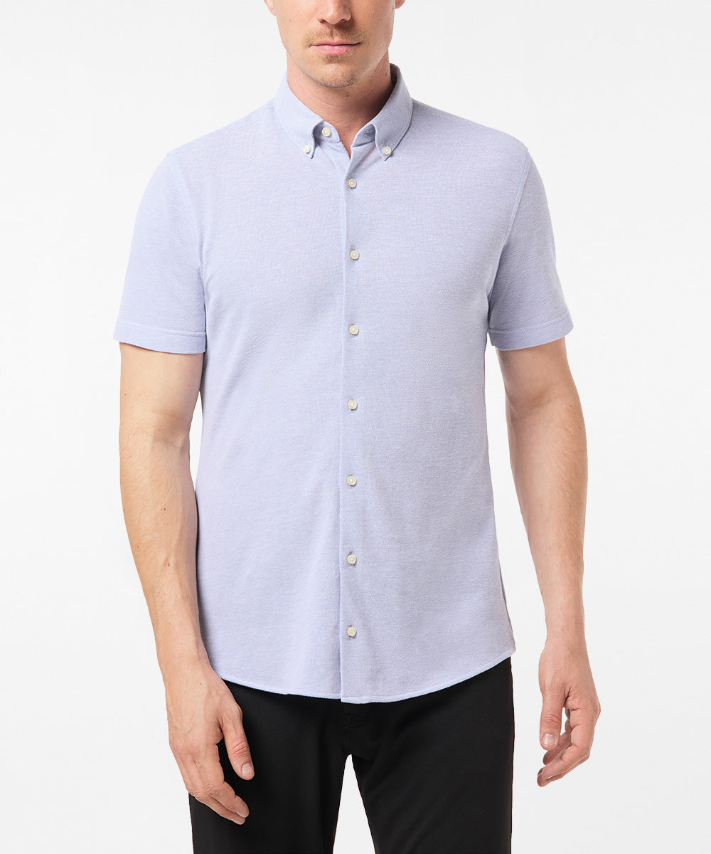 PIERRE CARDIN Slim Fit Kurzarm Hemd - Silver Mist Blue - 3621 27460.9001