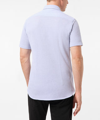 PIERRE CARDIN Slim Fit Kurzarm Hemd - Silver Mist Blue - 3621 27460.9001