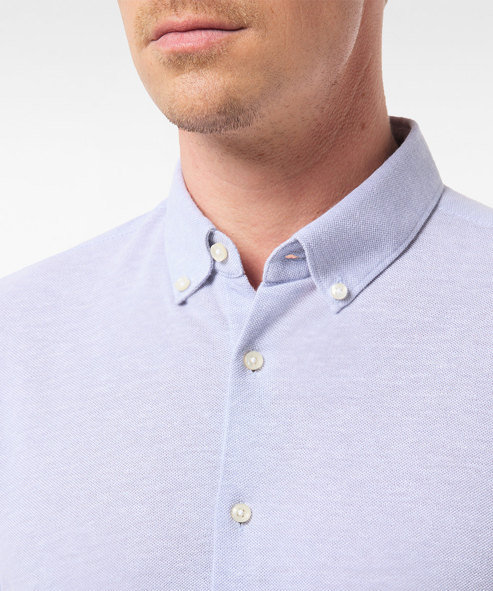 PIERRE CARDIN Slim Fit Kurzarm Hemd - Silver Mist Blue - 3621 27460.9001 von Pierre Cardin
