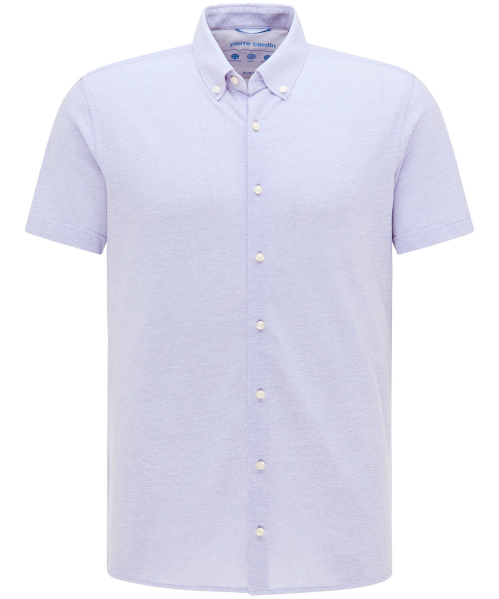 PIERRE CARDIN Slim Fit Kurzarm Hemd - Silver Mist Blue - 3621 27460.9001