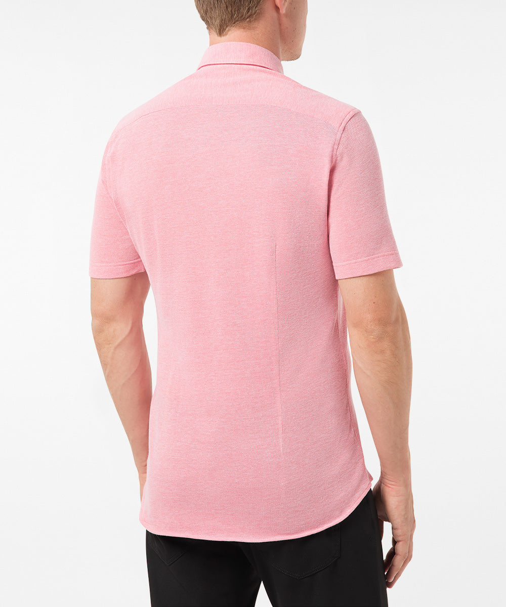 PIERRE CARDIN Slim Fit Kurzarm Hemd - Blush Linen Pink - 3621 27460.9077 von Pierre Cardin